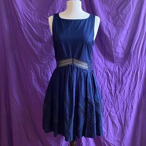 Rebecca Minkoff Blue Pleated Mini Sundress. Size 4.